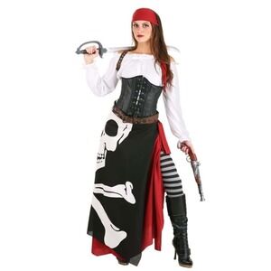 Halloween Costumes Skeleton Flag Rogue Pirate Outfit Womens Large Multicolor NWT